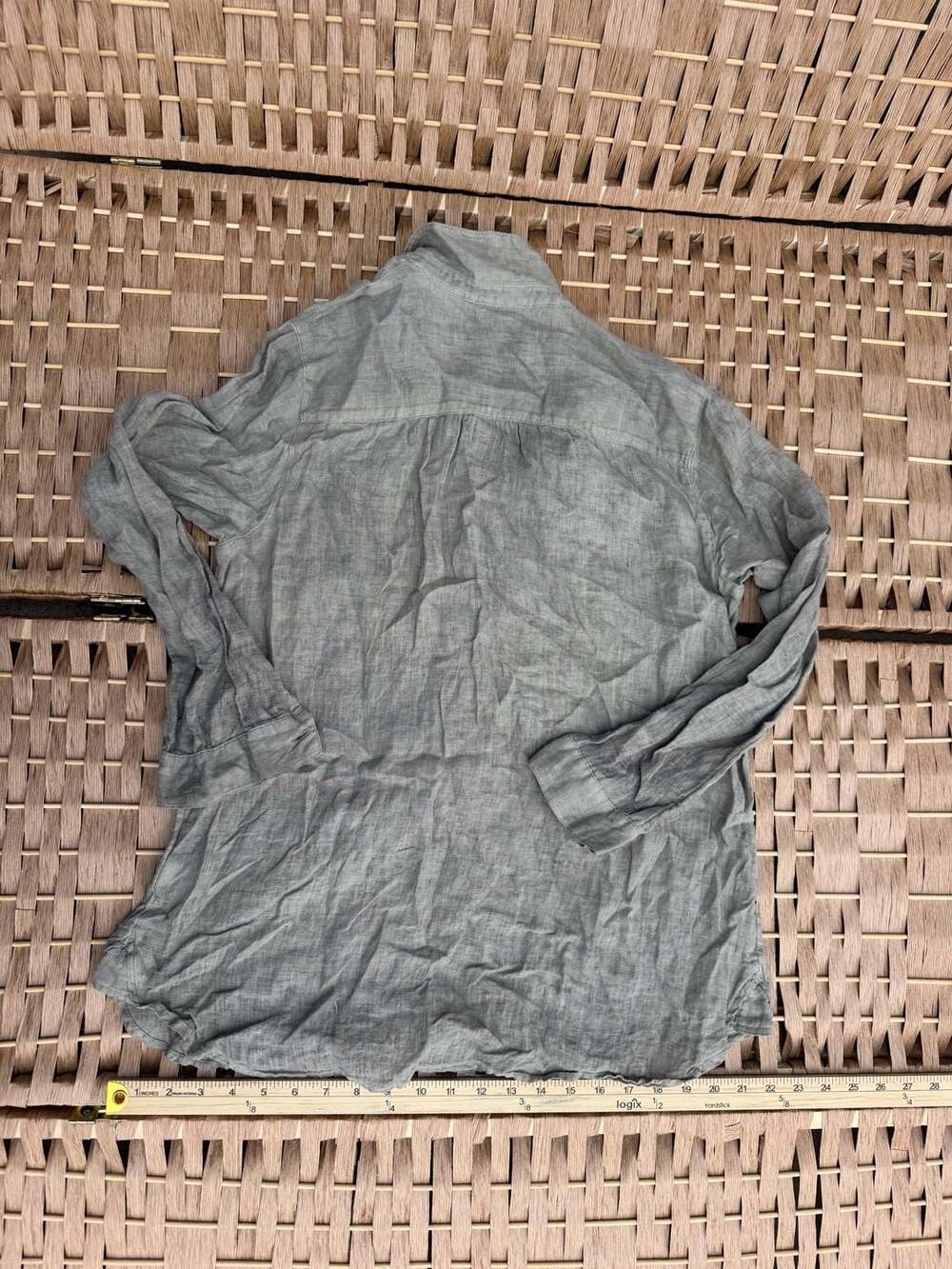 J.Jill Love Linen Long Sleeve V-Neck Tunic Shirt Size M Petite